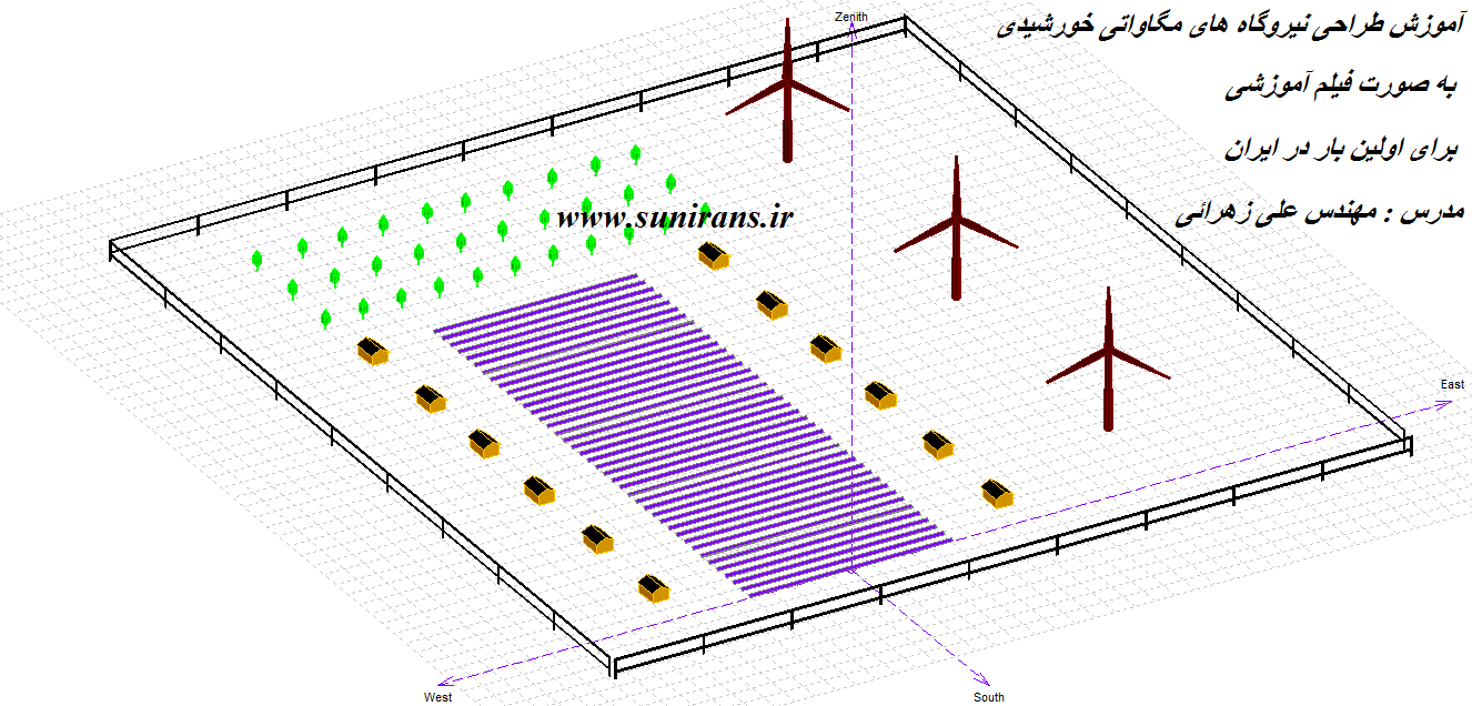 طراحی نیروگاه خورشیدی مگاواتی